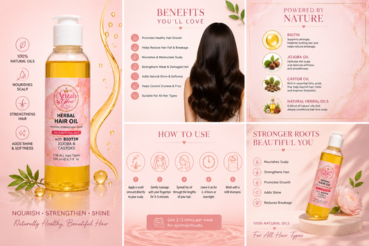 Arizah Glow Herbal Hair Oil with Biotin, Jojoba & Castor Oils | 100ml
