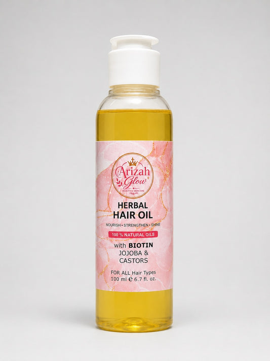 Arizah Glow Herbal Hair Oil with Biotin, Jojoba & Castor Oils | 100ml